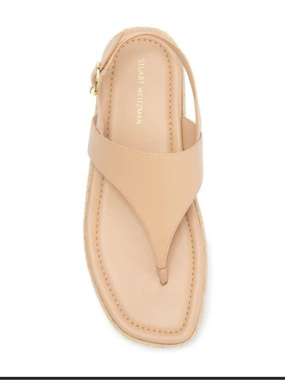 Stuart Weitzman Mel Leather Espadrille Flatform Sandals (tan) size 7